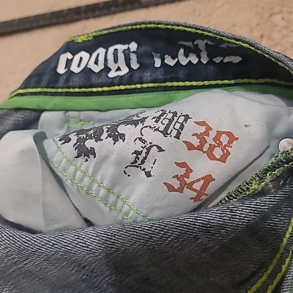 COOGI Vintage Y2K Paint Splattered Mens Jeans Size 38x34 - Picture 10 of 13